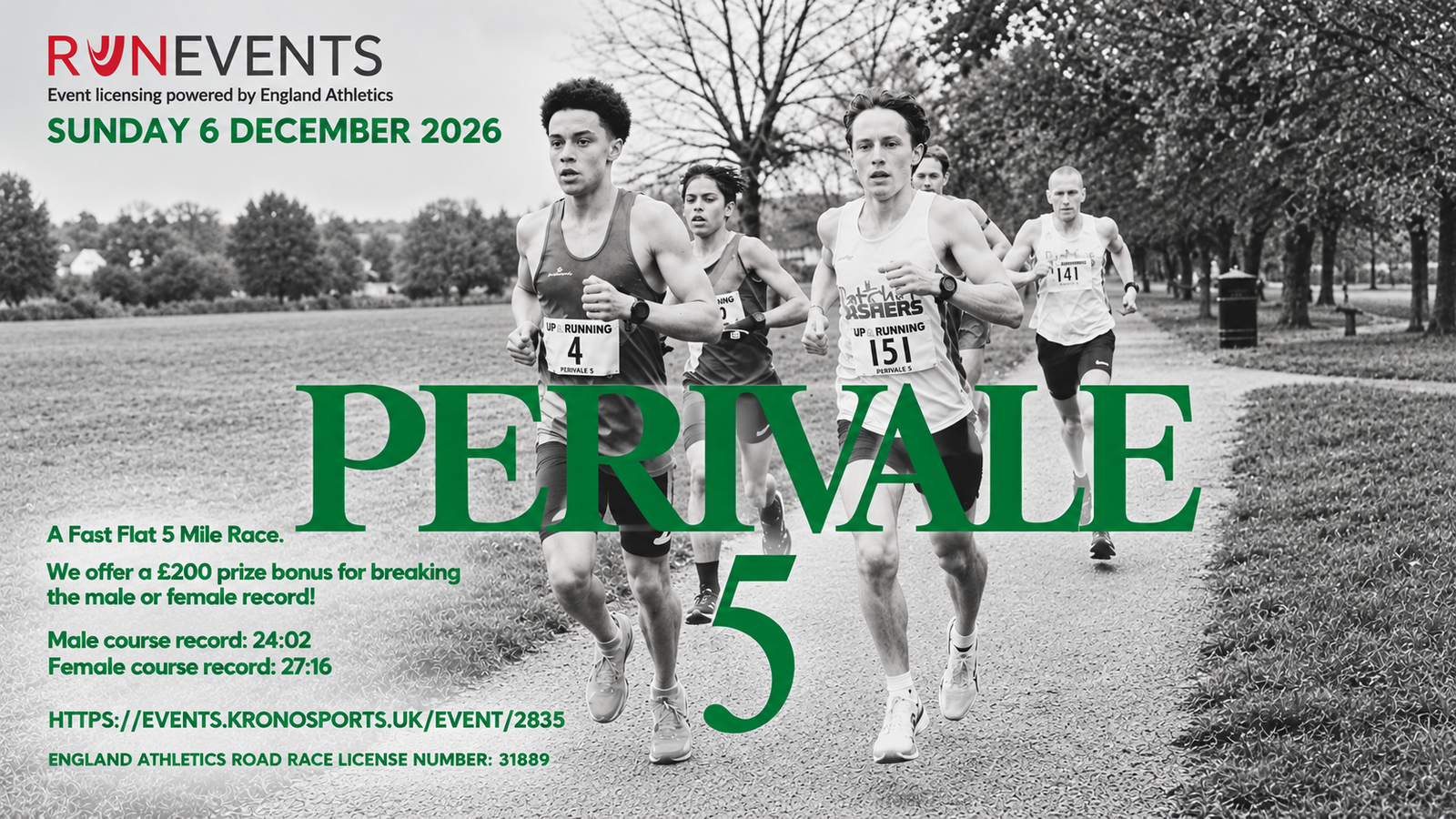 PERIVALE 5 Race – SUNDAY 6TH DECEMBER 2026